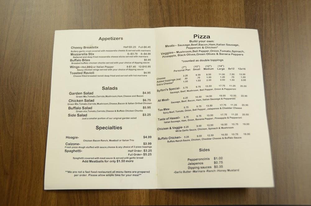 Sylfoni's Pizza Menu image 3